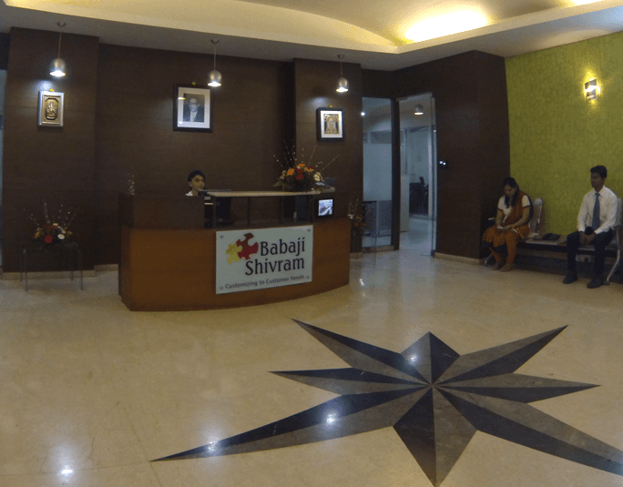 Reception area at the Babaji Shivram office