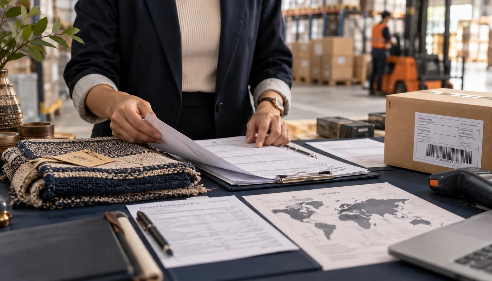 Product and shipment documentation organised for trade compliance