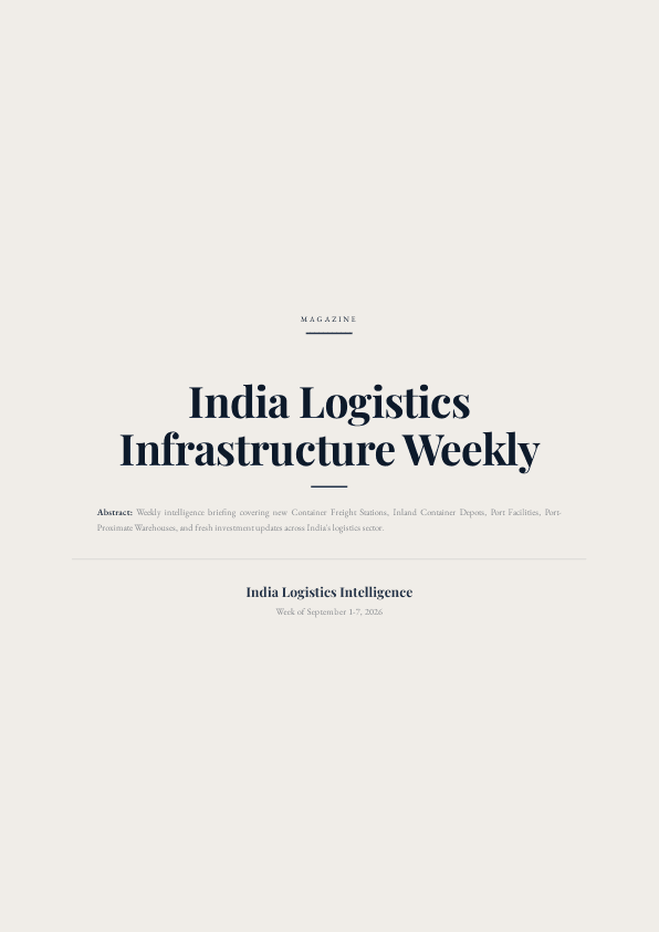 Cover of India Logistics Infrastructure Weekly, 1-7 September 2026